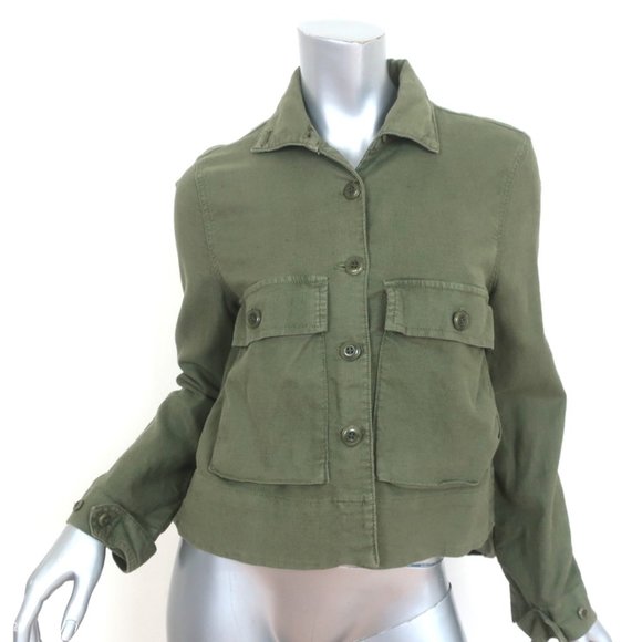 THE GREAT. Jackets & Blazers - THE GREAT SWINGY ARMY JACKET GREEN COTTON-BLEND SIZE 0